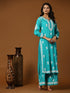 Noor Chikankari CO-ORD Set In Rayon for Women In Blue Turquoise